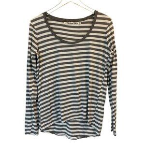 Michael Stars | Gray & White Stripe Top One Size